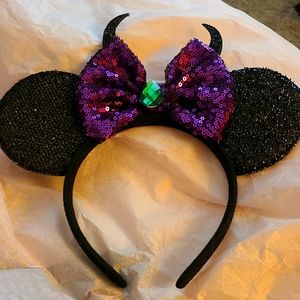 Custom made malificent mickey mouse headband